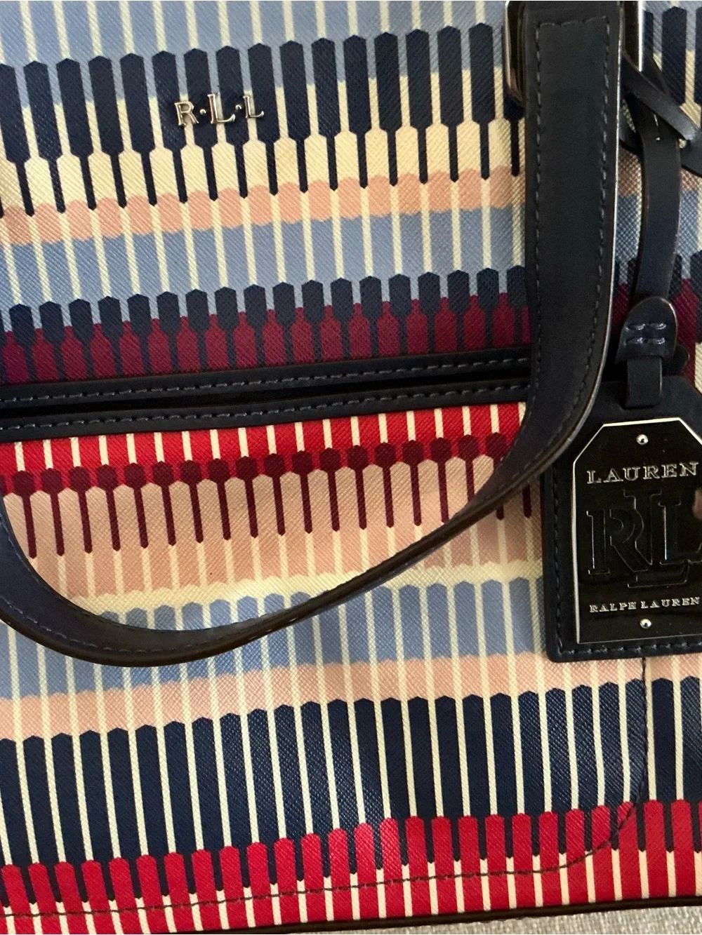Ralph Lauren Lindley Alissa women’s shoulder bag tote purse multi striped